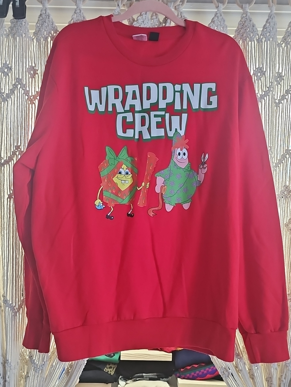 Red 'Wrapping Crew' Graphic Sweatshirt